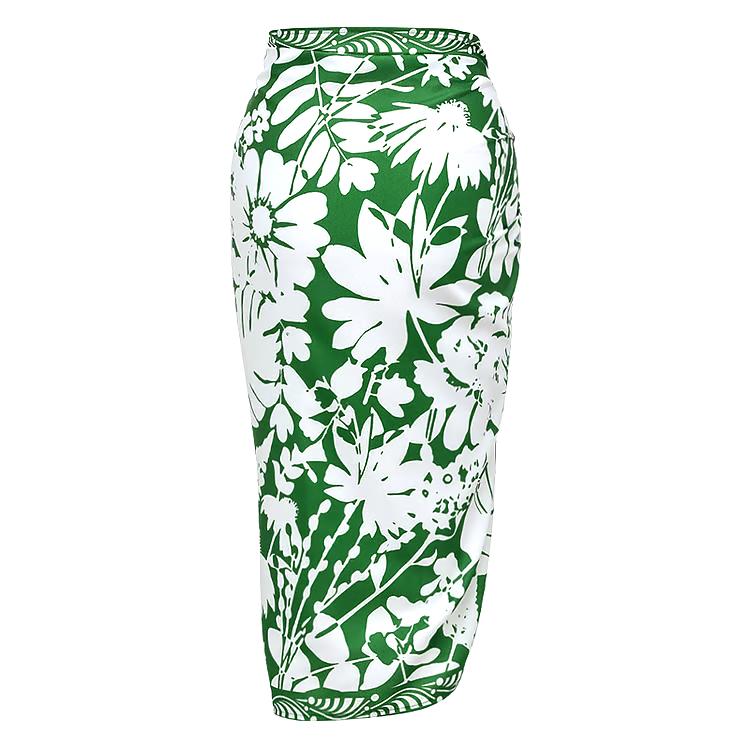 Sling Shadow of Trees Printed One Piece Swimsuit Set