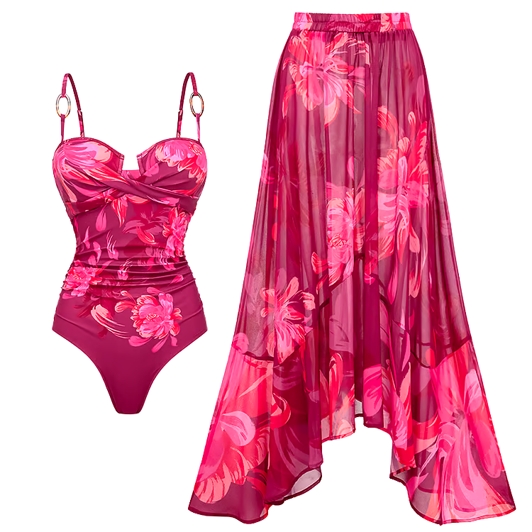 Floral Print Two Piece Swimsuit Set