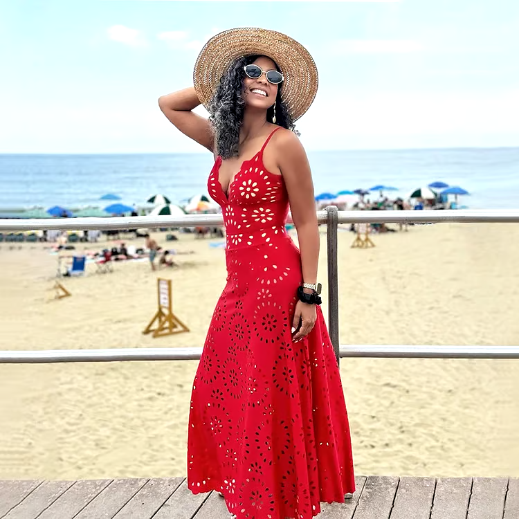 DBVACAY Laser Cutting Flower Hollow Flared Skirt Swimsuit Set