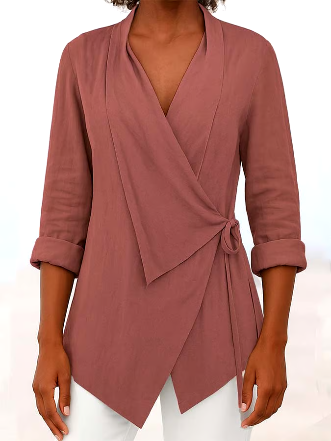 Women'S Casual Solid Color Tie Top