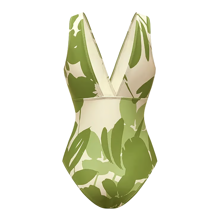 V Neck Print Bikini Swimsuit Set