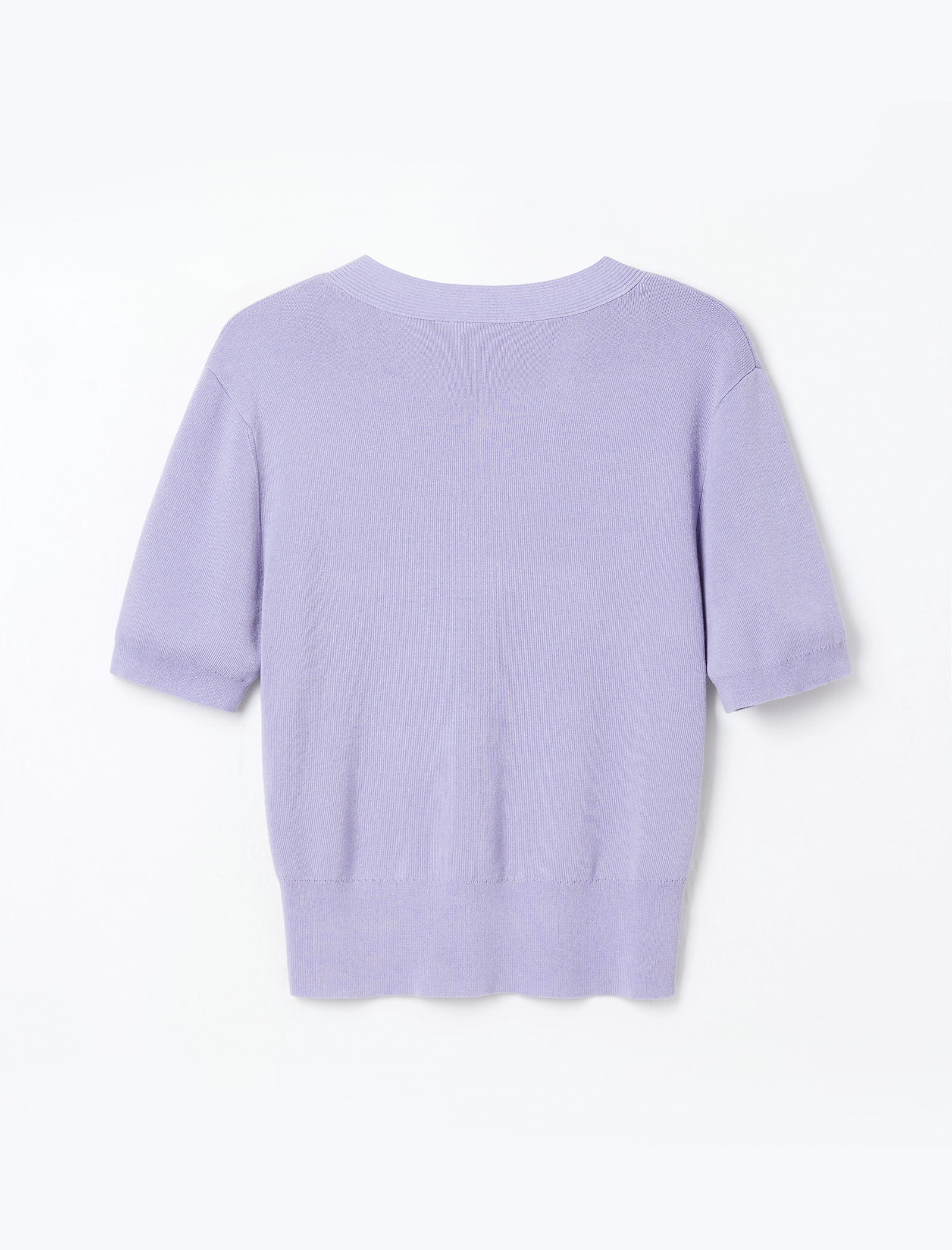 V-Neck Cable-Knit Short Sleeve Top