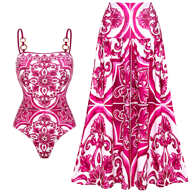 Sling Print Dressi Two Piece Swimsuit Set