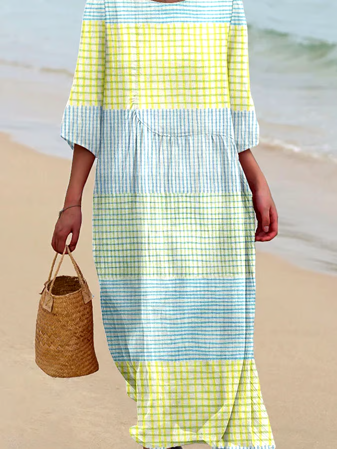 Women's Casual Plaid Loose Dress