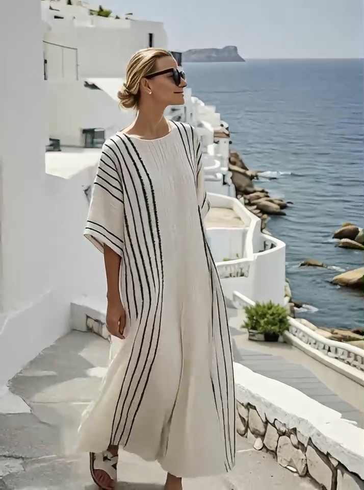 Women'S Contrast Striped Dress