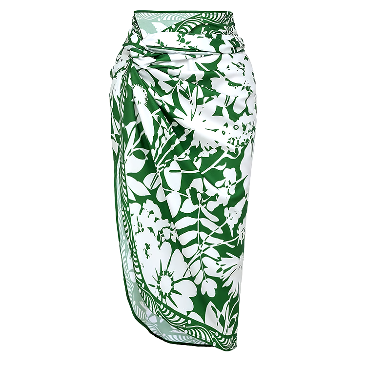 Sling Shadow of Trees Printed One Piece Swimsuit Set