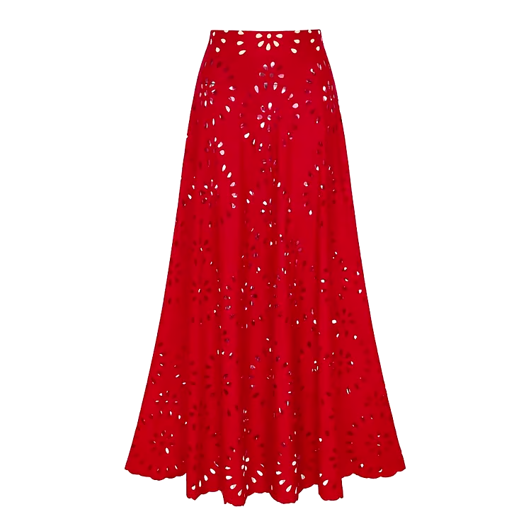 DBVACAY Laser Cutting Flower Hollow Flared Skirt Swimsuit Set