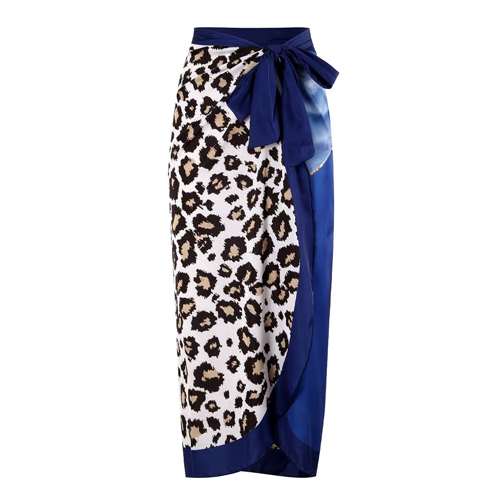 Blue Marble Lleopard Pprint Swimsuit Set