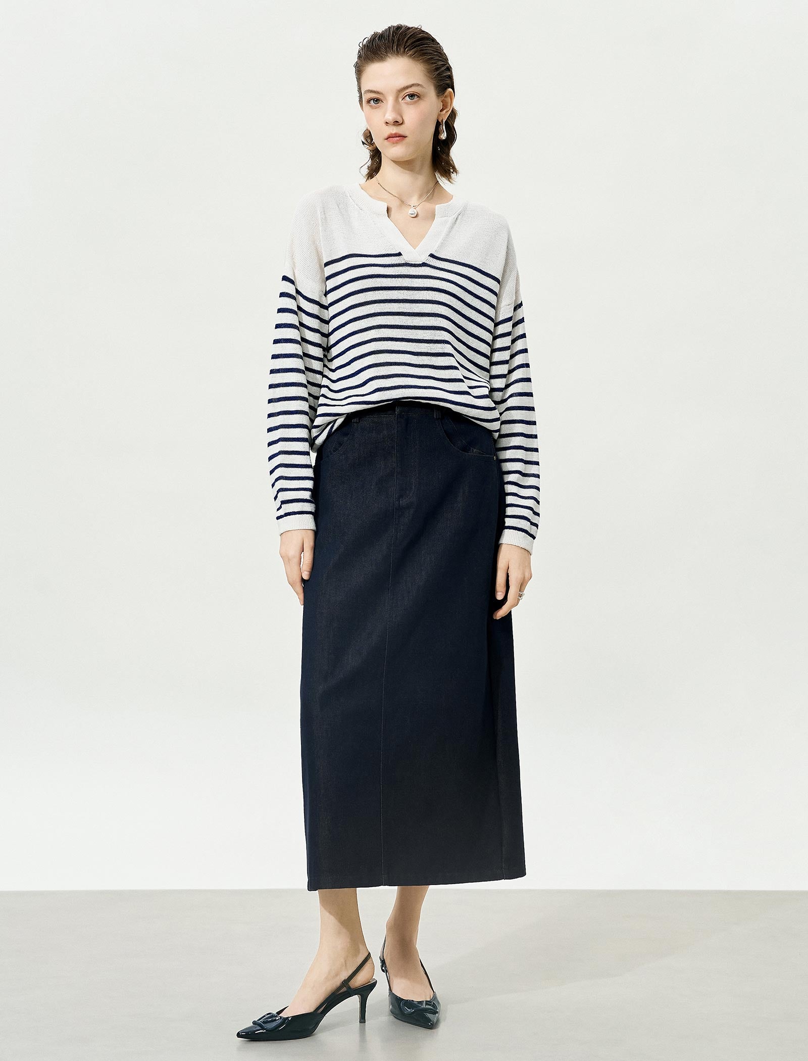 Striped Loose Pullover Knit Sweater
