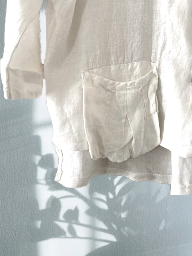 Summer Women's Button-Down Cotton&Linen Shirt