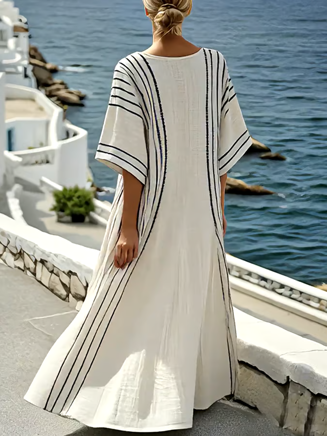 Women'S Contrast Striped Dress