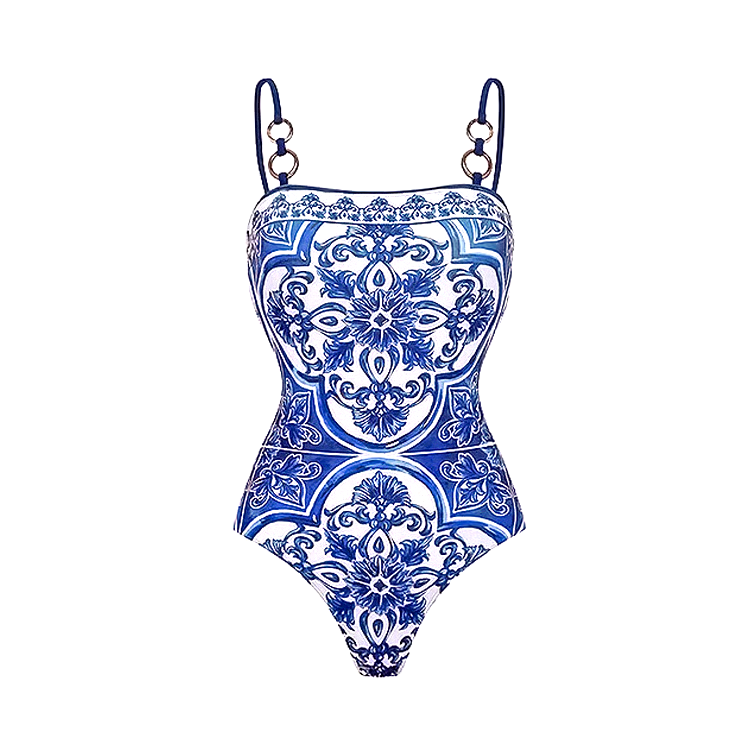 Printed One Piece Swimsuit Set