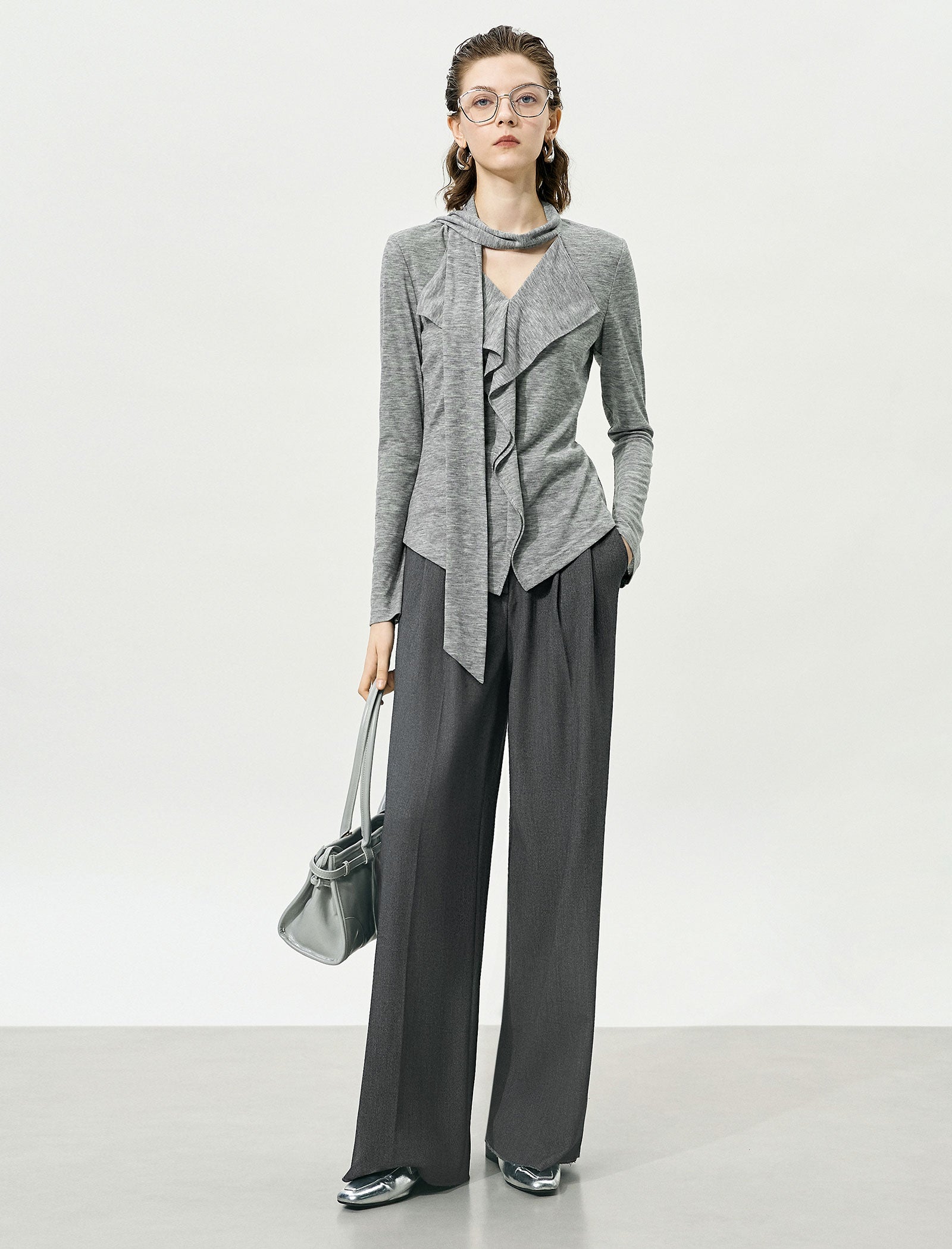 Halter Ruffled Slim Fit Knit Top