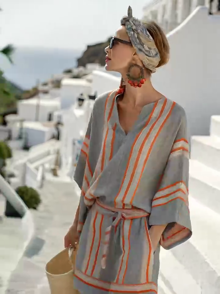 Women'S Striped Belted Jumpsuit