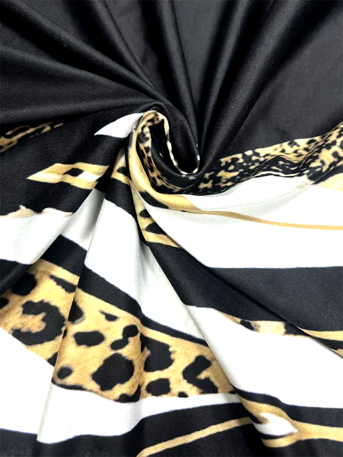 Women'S Casual Round Neck Leopard Print Short-Sleeved T-Shirt Shorts Set