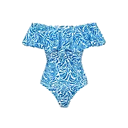 Ruffle Printed One Piece  Swimsuit Set