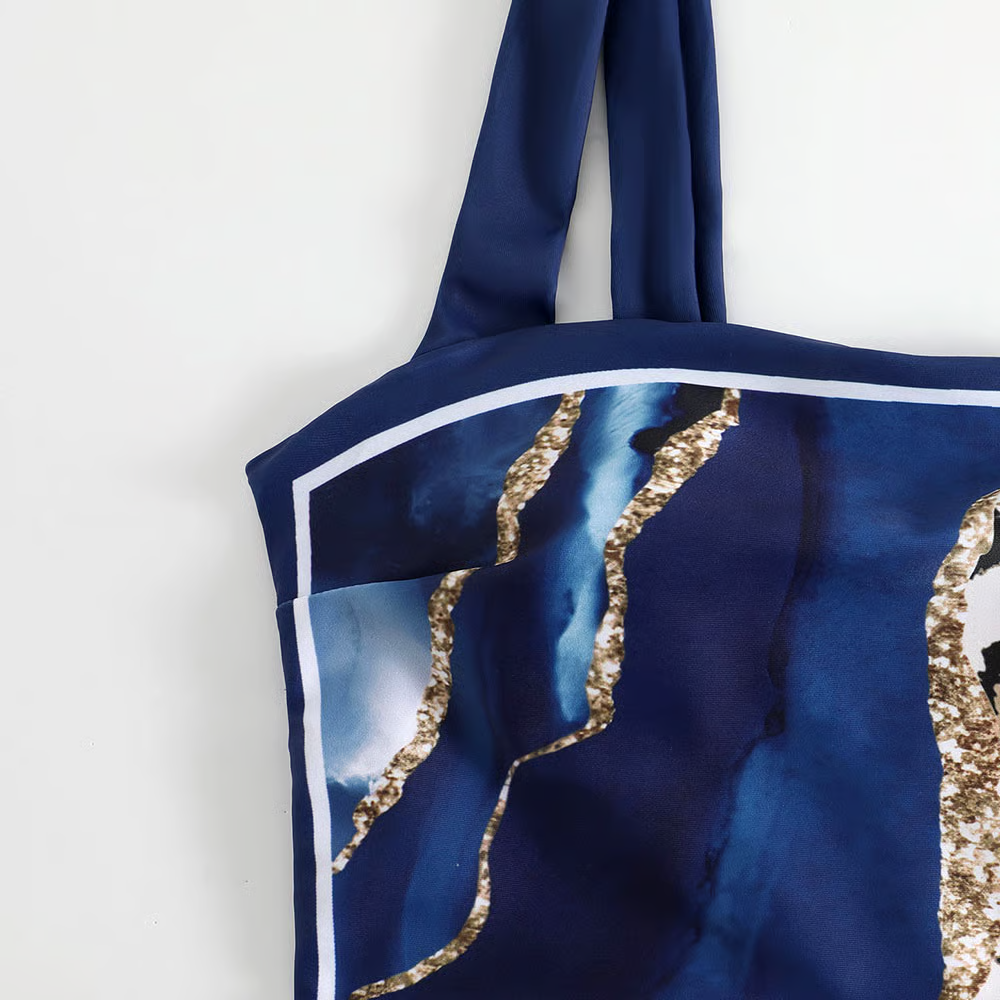 Blue Marble Lleopard Pprint Swimsuit Set