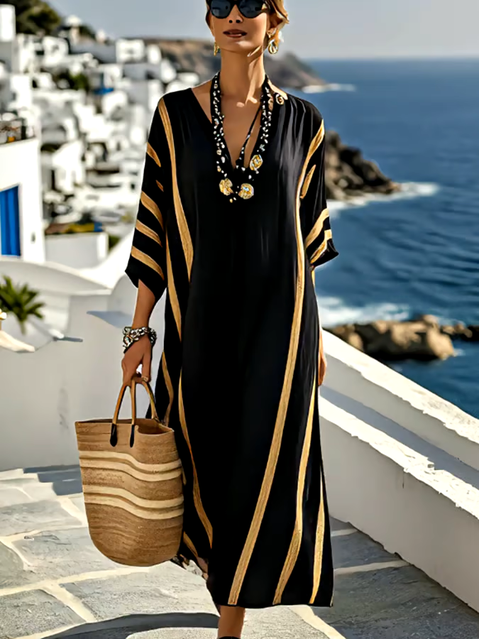 Women'S Contrast Striped Dress