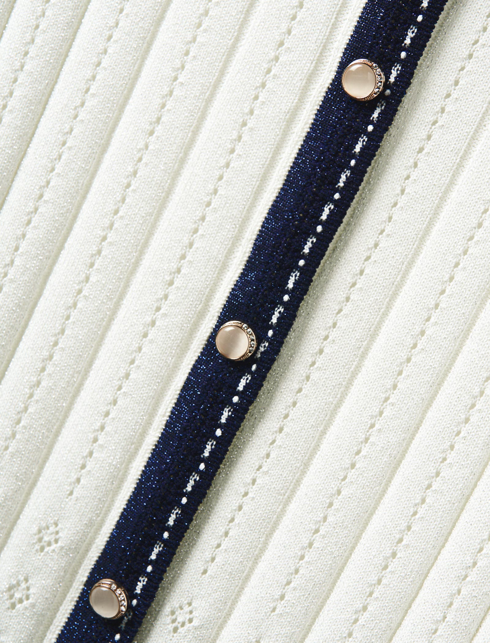 Contrast Bow Detail Knit Cardigan