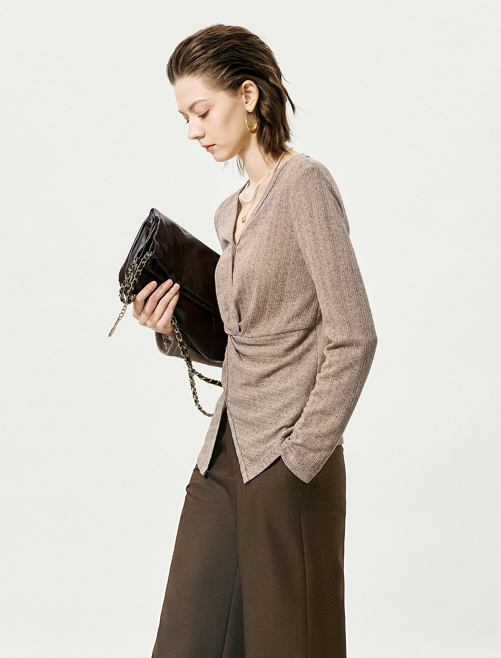 Twisted-Front Knit Top