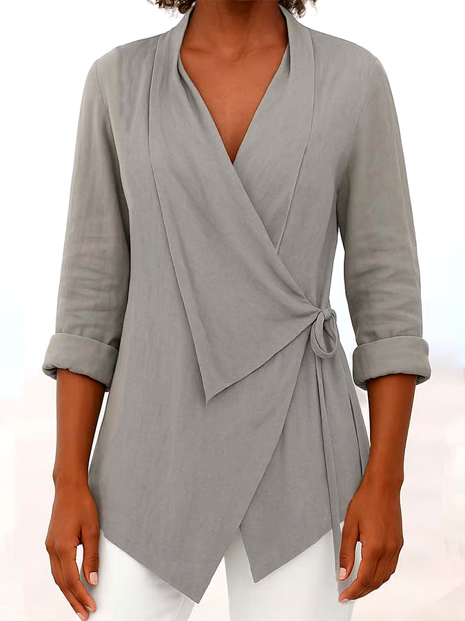 Women'S Casual Solid Color Tie Top