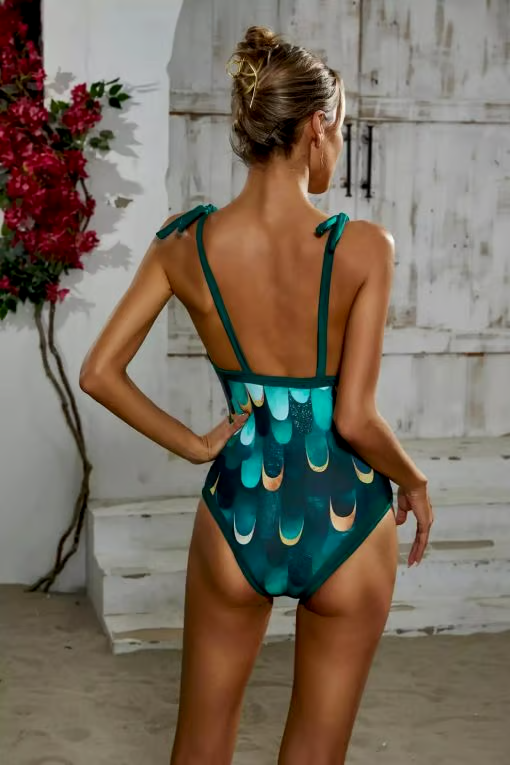 Green Gradient Swimsuit Set