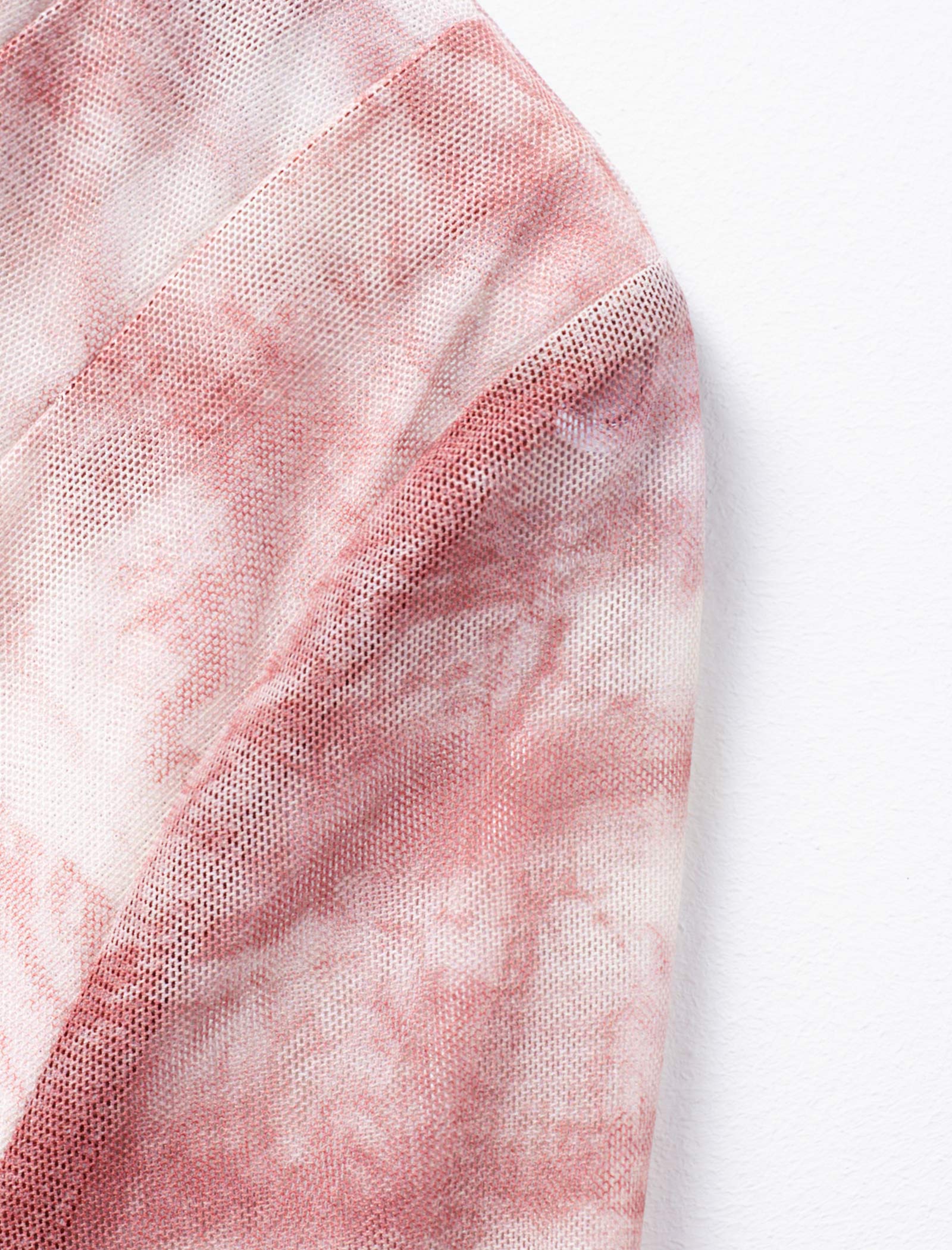 Tie Dye V-Neck Wrap Elbow Sleeve Top