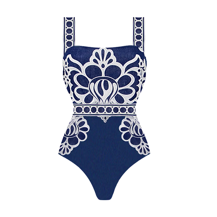 Printed one-piece swimsuit set