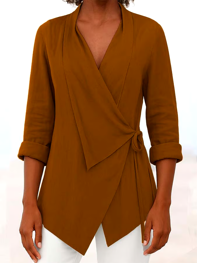 Women'S Casual Solid Color Tie Top