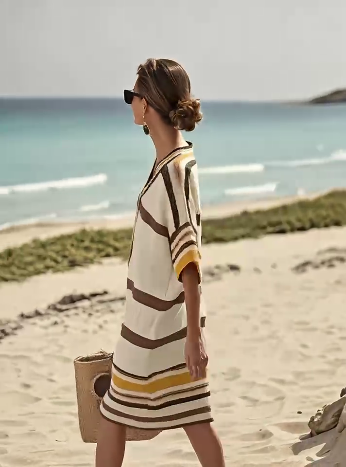 Women'S Contrast Striped Dress