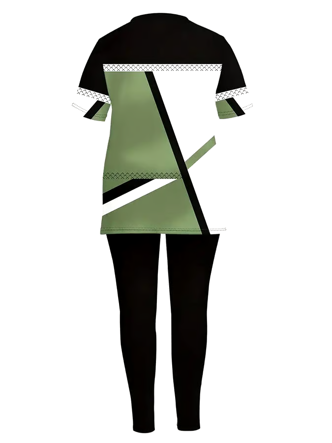 Women'S Casual Color Block Graphic Print Zip-Up Top And Pants Set