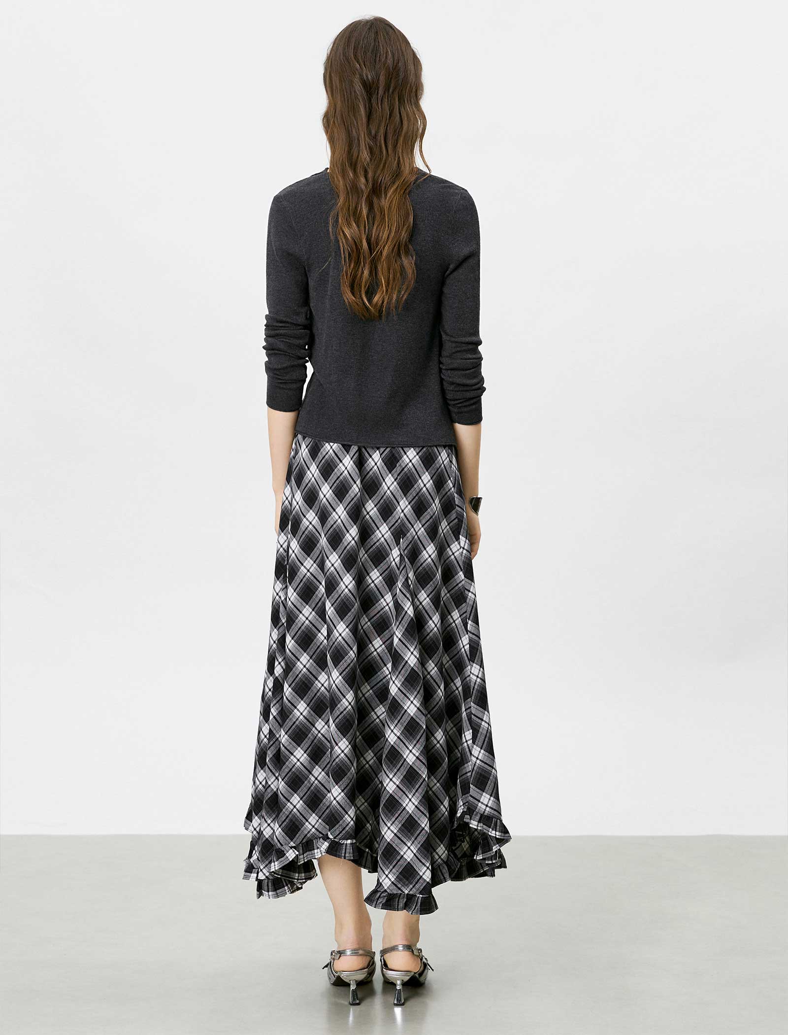 Cowl Neck Asymmetrical Knit Top