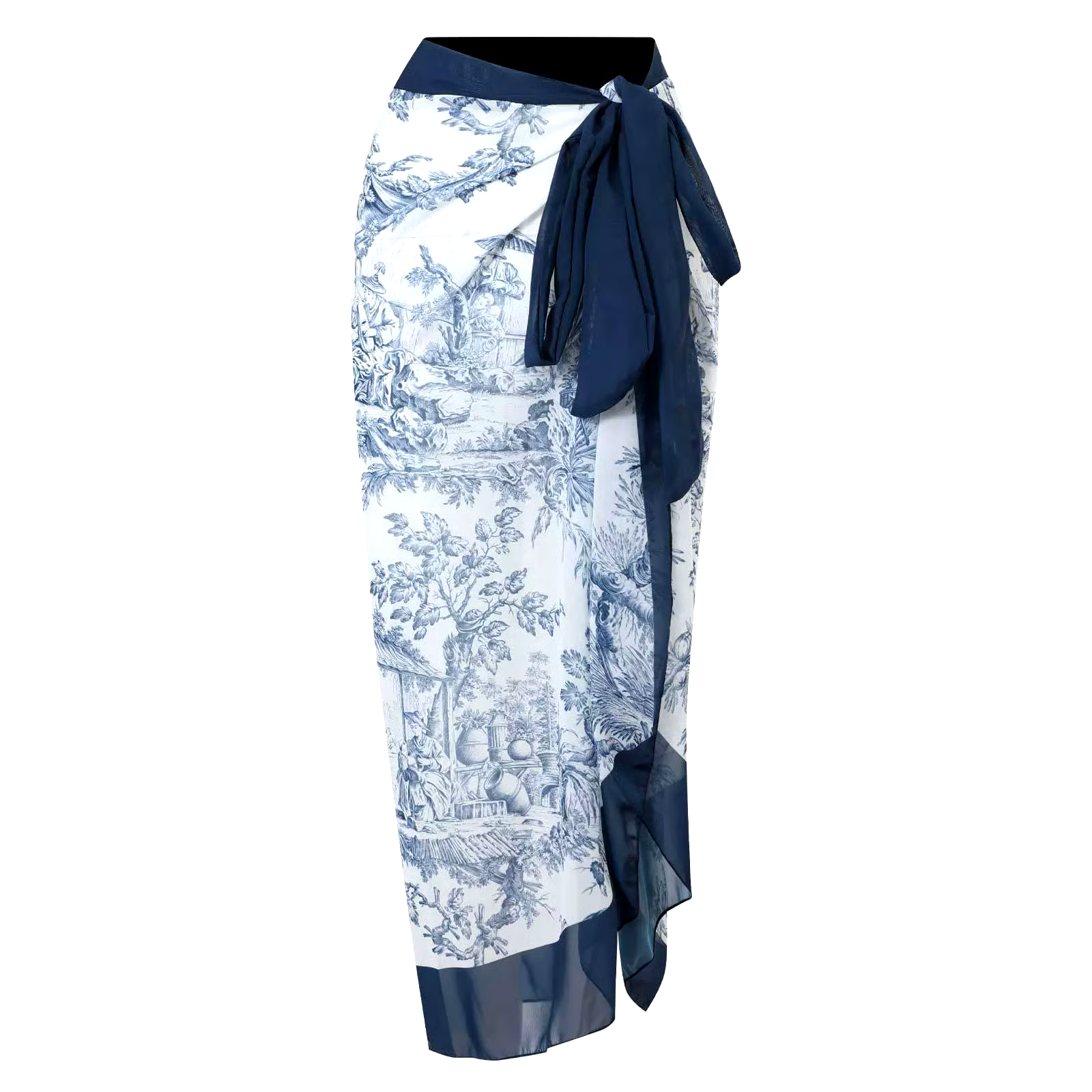 Pastoral Sketch Blue Swimsuit Set