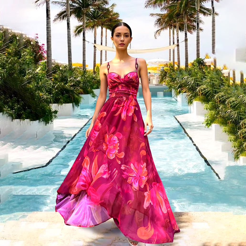 Floral Print Two Piece Swimsuit Set