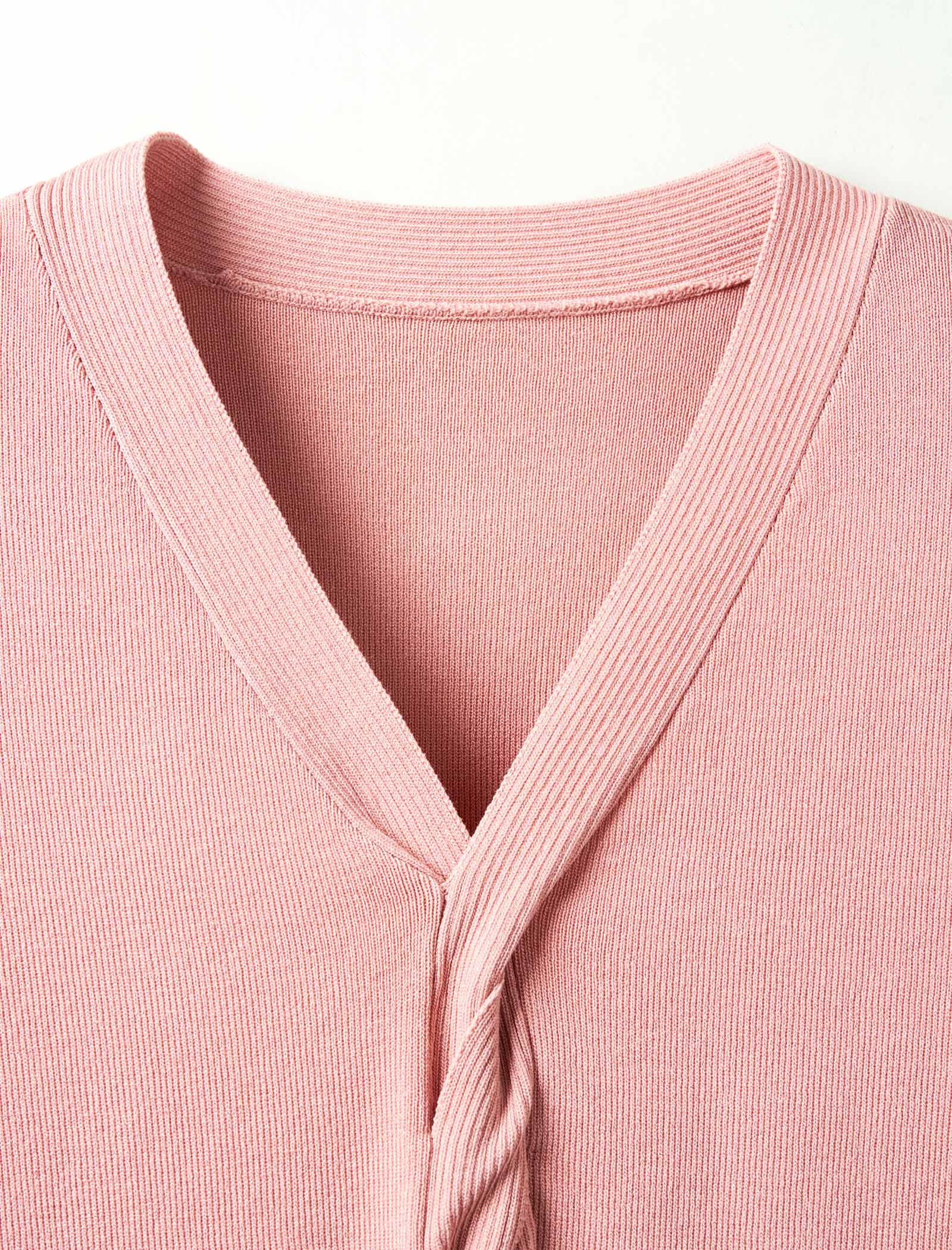 V-Neck Twisted Detail Knit Top