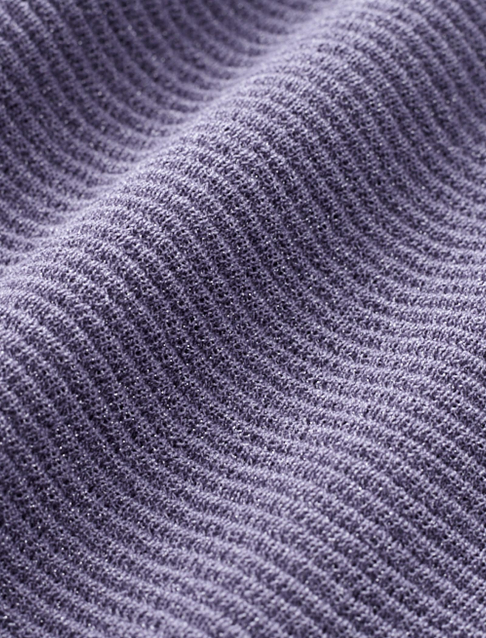 Wavy Texture Scalloped Cuffs Knitted Pullover