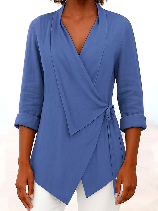 Women'S Casual Solid Color Tie Top