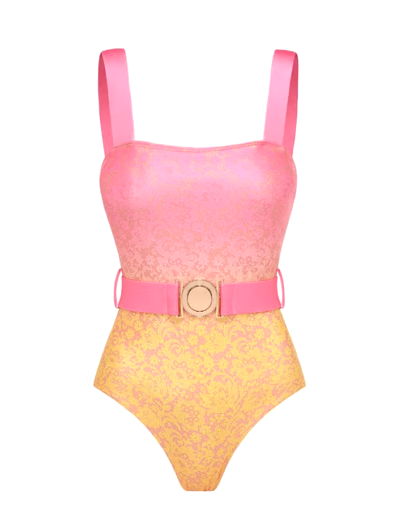 Gradation Print Skirt Swimsuit Set