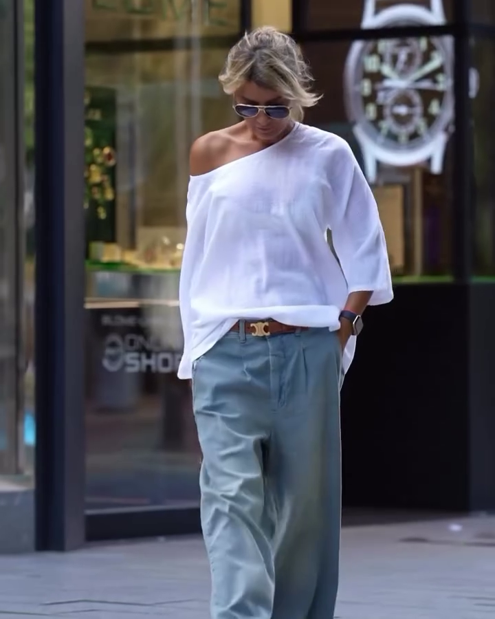 Women'S Casual Solid Color Off-Shoulder Loose Top