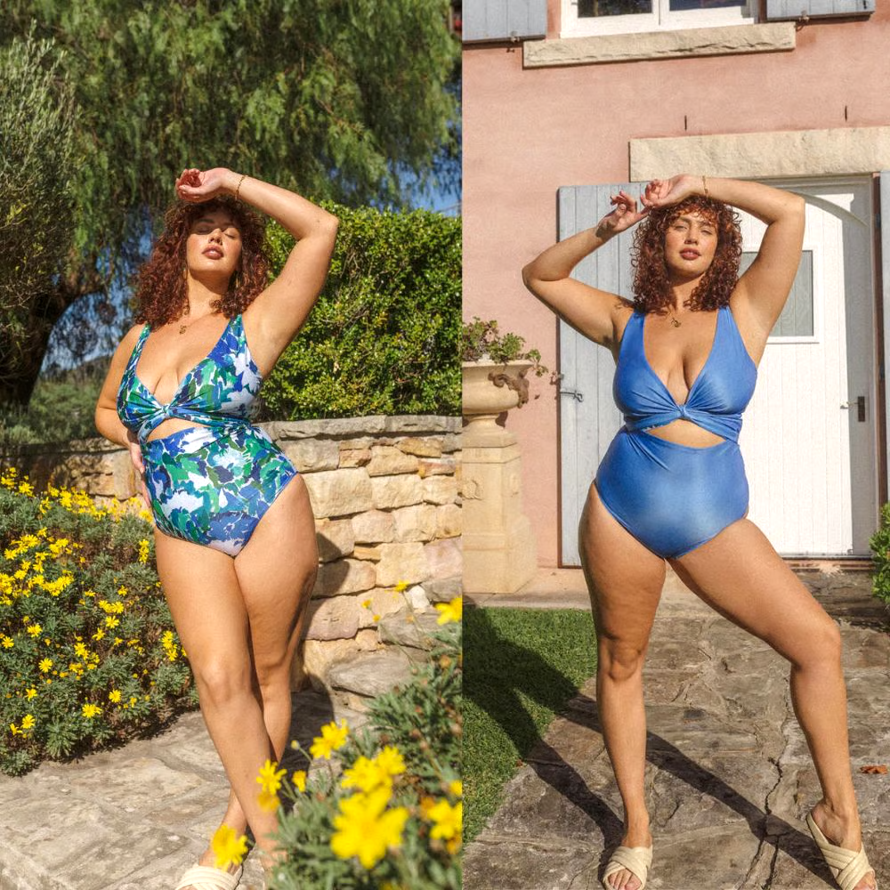 Blue Reversible Multi Wear Bikini And Skirt Swimsuit Set